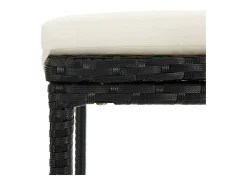 Taburetes de bar con cojines, juego de 2, color negro, resina trenzada