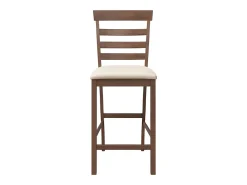 Taburetes de bar con cojines 2 uds madera maciza marrón caucho