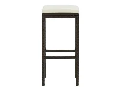 Taburetes de bar con cojines, juego de 2, marrón, resina tejida