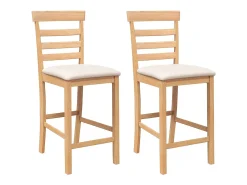 Taburetes de bar con cojines 2 uds madera maciza natural caucho