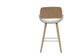 Taburetes de bar de diseño blancos y madera clara H70 cm (lote de 2) CLASH