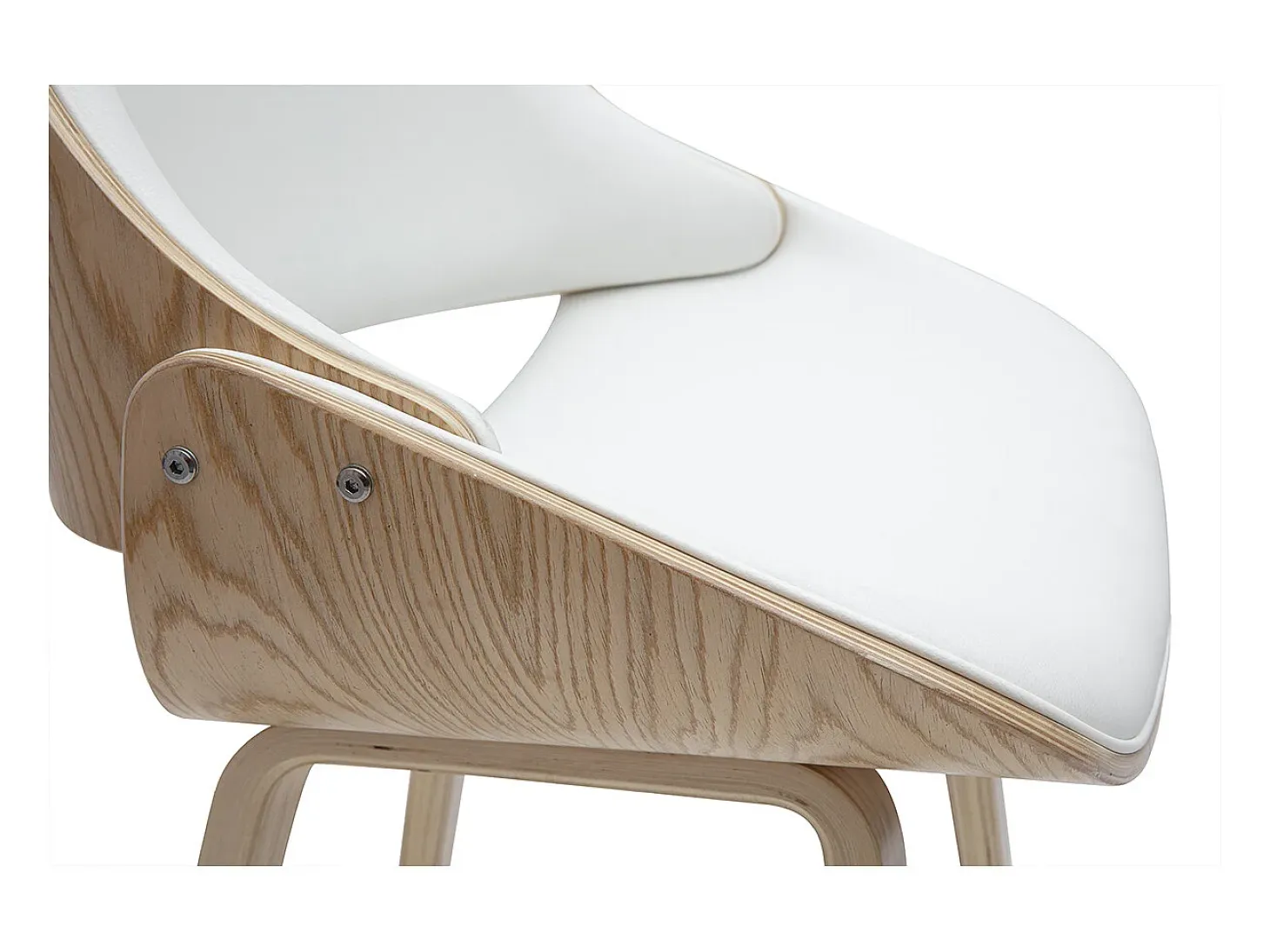 Taburetes de bar de diseño blancos y madera clara H70 cm (lote de 2) CLASH