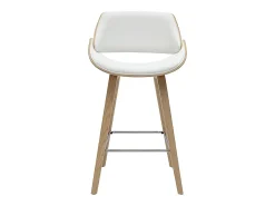 Taburetes de bar de diseño blancos y madera clara H70 cm (lote de 2) CLASH