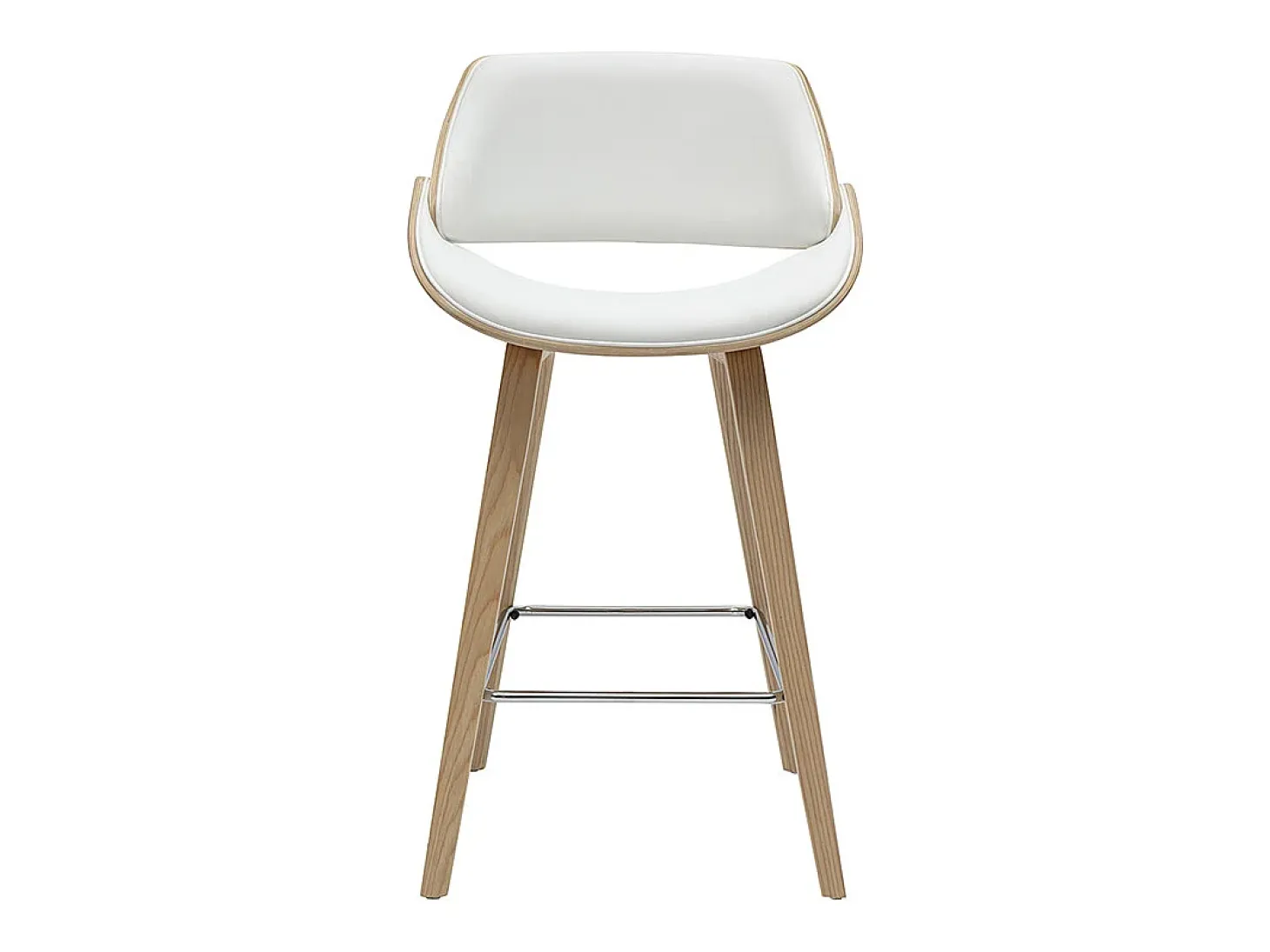 Taburetes de bar de diseño blancos y madera clara H70 cm (lote de 2) CLASH