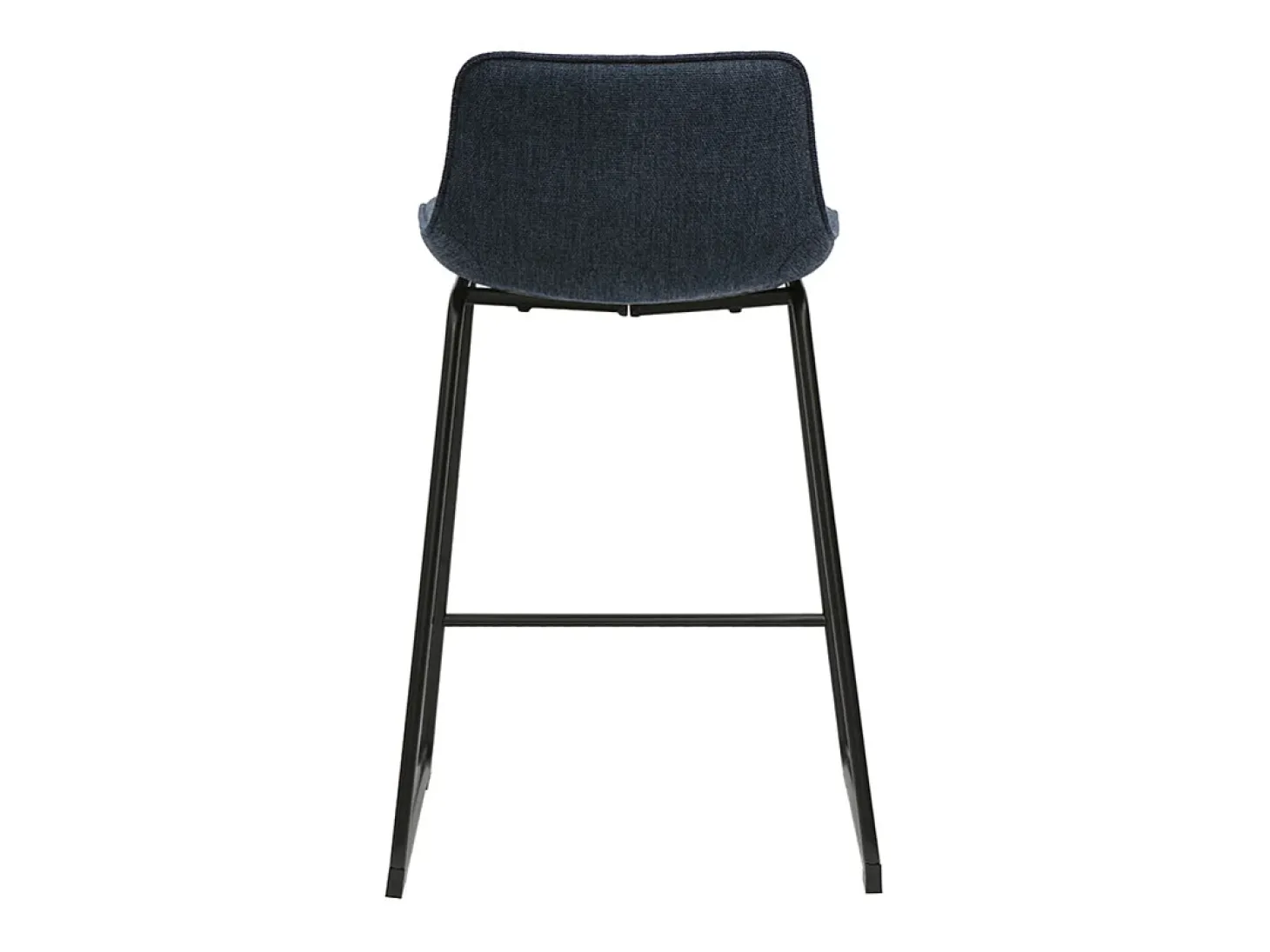Taburetes de bar de tela con efecto terciopelo texturizado azul oscuro y metal H65 cm (juego de 2) BOOST