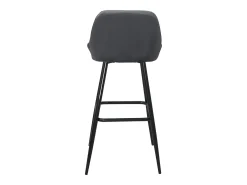 Taburetes de bar de terciopelo, lote de 2, patas de metal negro, altura del asiento 68 cm, MIRA (Gris)