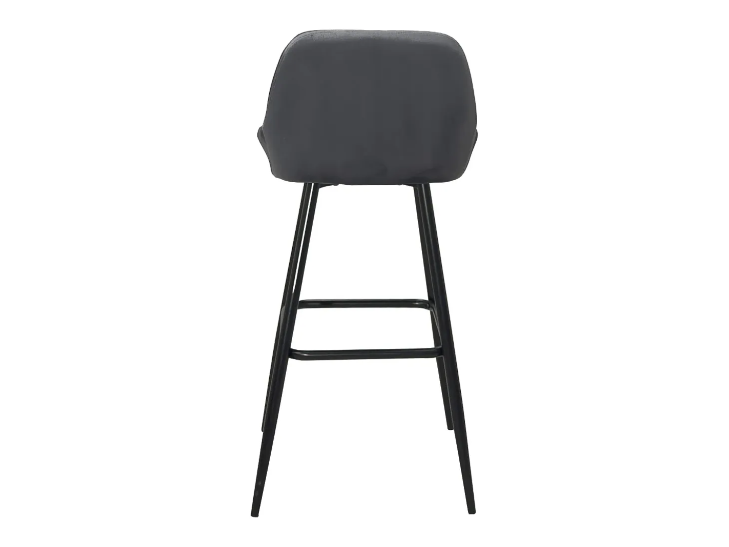 Taburetes de bar de terciopelo, lote de 2, patas de metal negro, altura del asiento 68 cm, MIRA (Gris)