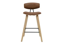 Taburetes de bar design marrón y madera clara de 69 cm de altura (juego de 2) VASCO