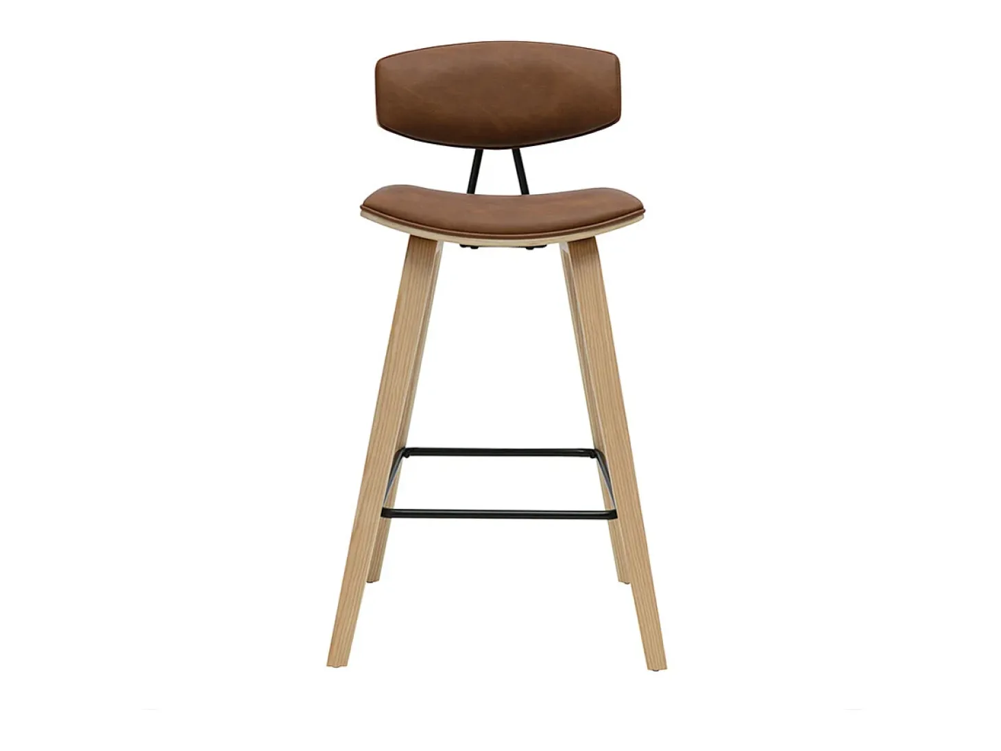 Taburetes de bar design marrón y madera clara de 69 cm de altura (juego de 2) VASCO