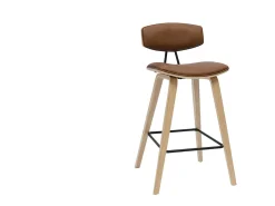 Taburetes de bar design marrón y madera clara de 69 cm de altura (juego de 2) VASCO