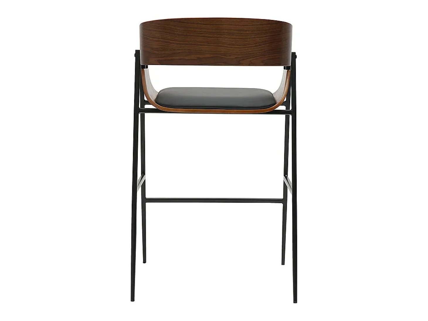 Taburetes de bar diseño madera oscura y metal negro (lote de 2) WESS