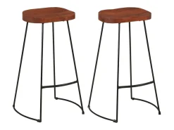 Taburetes de bar Gavin 2 uds madera mango maciza 50x40x78 cm