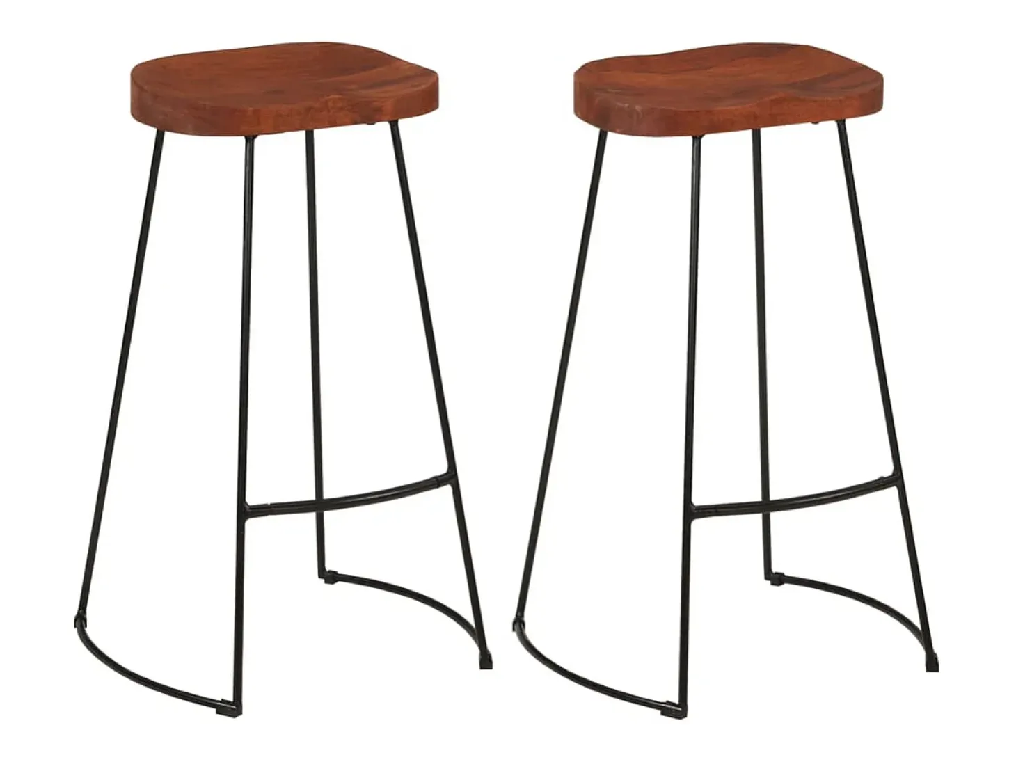 Taburetes de bar Gavin 2 uds madera mango maciza 50x40x78 cm
