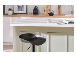 Taburetes de bar regulables modernos negros A65 cm (lote de 2) PEBBLE
