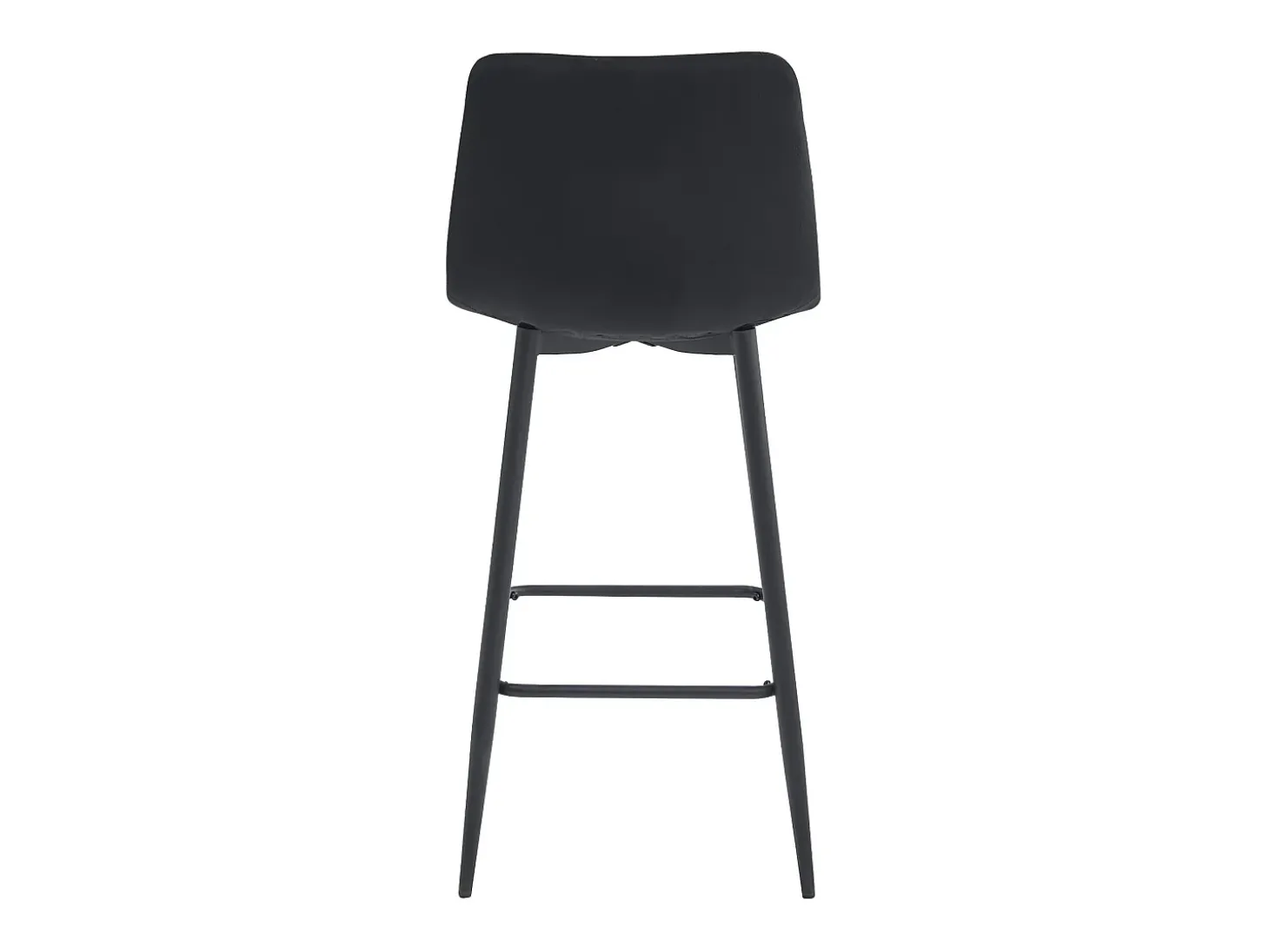 Taburetes de bar Valora TEOTO de terciopelo negro con patas de acero negro x4