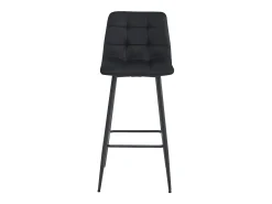Taburetes de bar Valora TEOTO de terciopelo negro con patas de acero negro x3