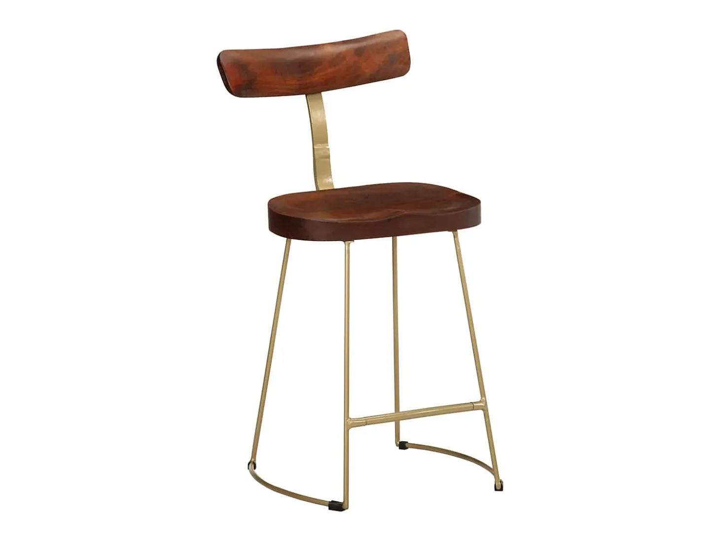 Taburetes de barra 2 uds madera maciza de mango 49x43x79 cm