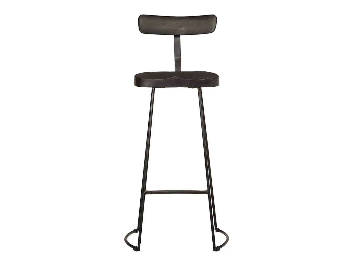 Taburetes de barra 2 uds negro 49x43x103 cm madera maciza mango
