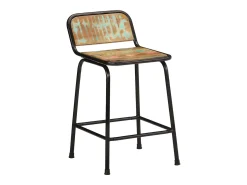 Taburetes de barra 4 uds 46x35,5x70 madera maciza reciclada