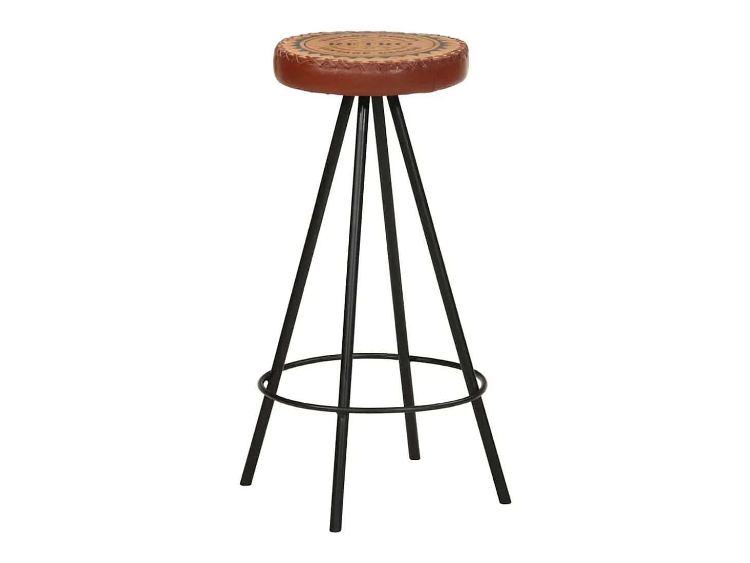 Taburetes de barra de cocina 4 unidades cuero auténtico