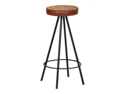 Taburetes de barra de cocina 4 unidades cuero auténtico