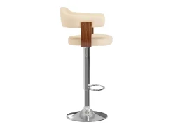 Taburetes de cocina 2 uds cuero sintético madera curvada crema