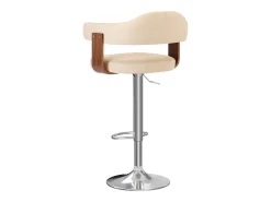 Taburetes de cocina 2 uds cuero sintético madera curvada crema