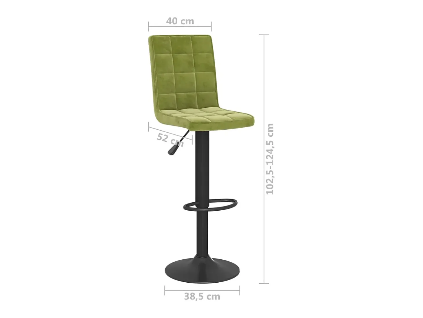 Taburetes de cocina 2 uds terciopelo verde claro