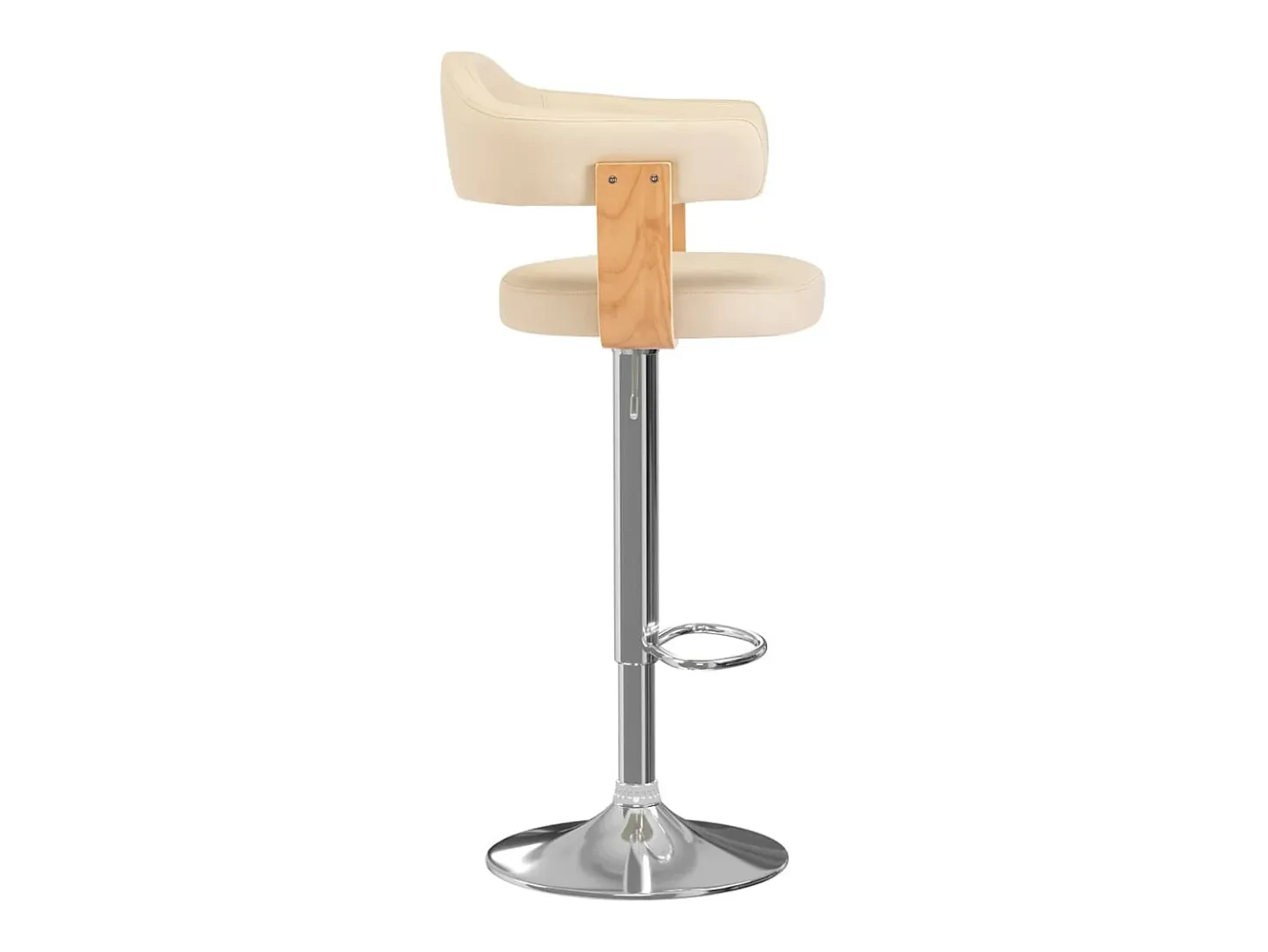 Taburetes de cocina 2 uds cuero sintético madera curvada crema
