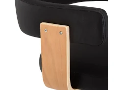 Taburetes de cocina 2 uds cuero sintético madera curvada negro