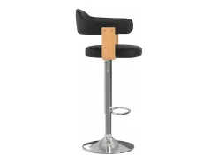Taburetes de cocina 2 uds cuero sintético madera curvada negro