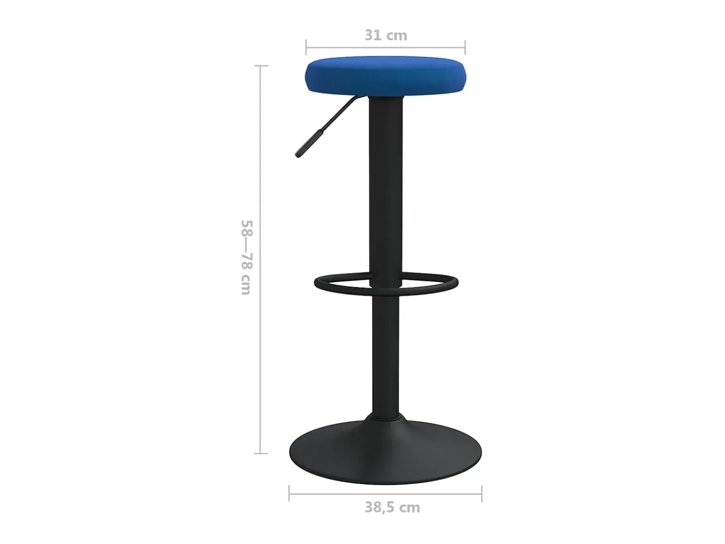 Taburetes de cocina 2 unidades terciopelo azul
