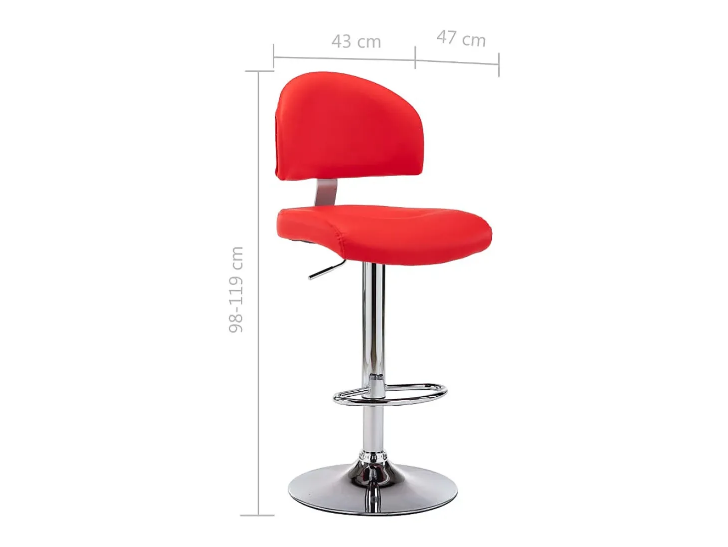 Taburetes de cocina 2 unidades cuero sintético rojo
