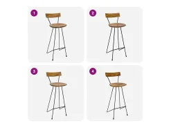 Taburetes de cocina 2 unidades madera maciza de teca