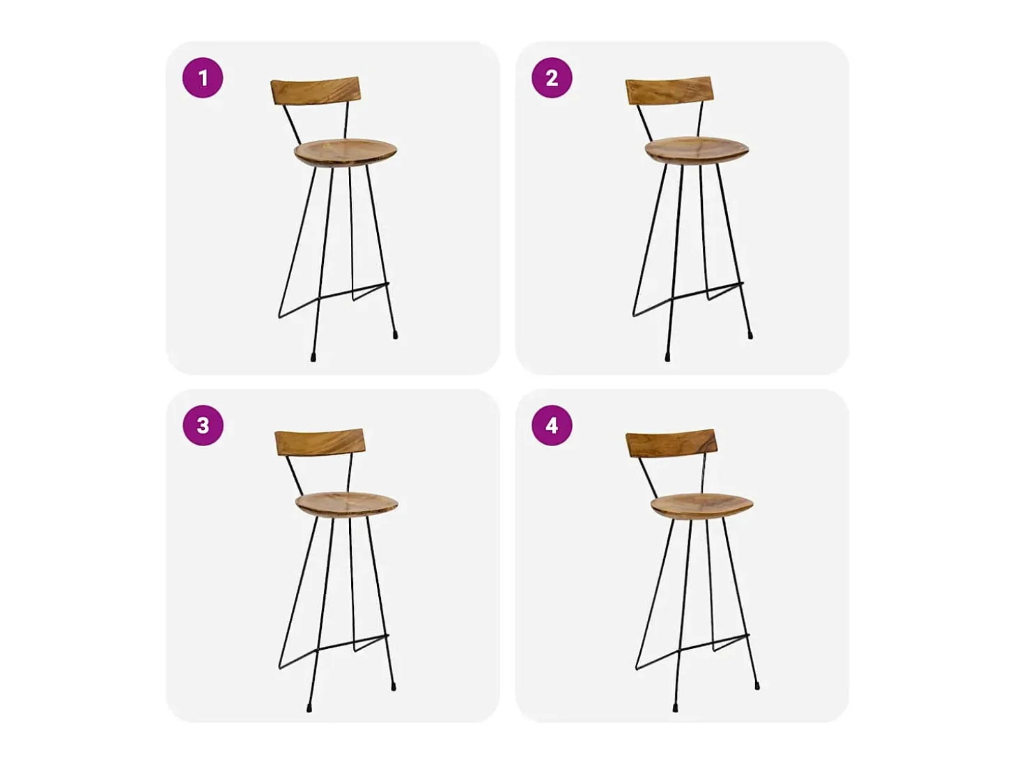 Taburetes de cocina 2 unidades madera maciza de teca