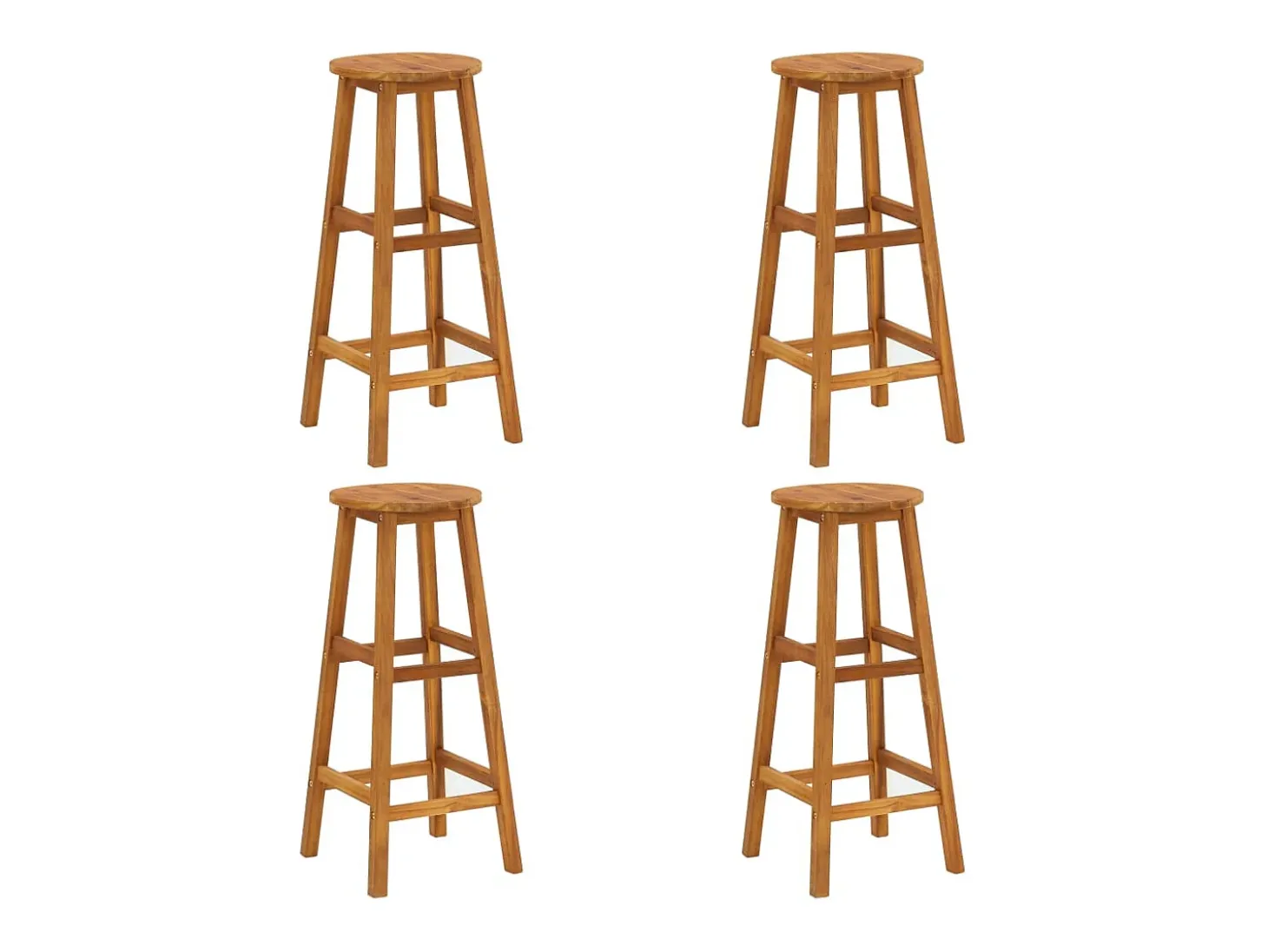 Taburetes de cocina 4 unidades madera maciza de acacia