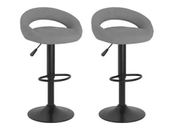 Taburetes de cocina 2 unidades terciopelo gris claro