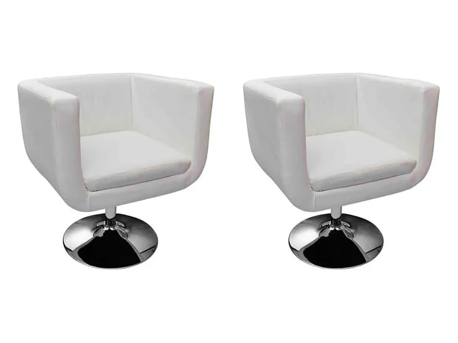 Taburetes de cocina 2 unidades cuero artificial blanco