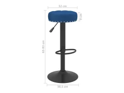 Taburetes de cocina 2 unidades terciopelo azul