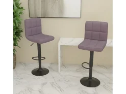 Taburetes de cocina 2 unidades tela gris taupe