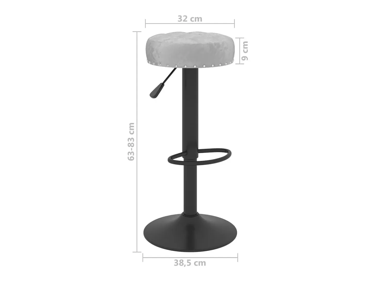 Taburetes de cocina 2 unidades terciopelo gris