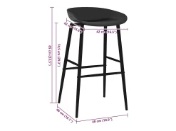 Taburetes de cocina 4 unidades negro