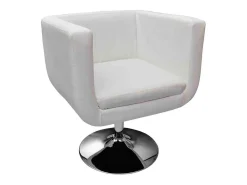 Taburetes de cocina 2 unidades cuero artificial blanco