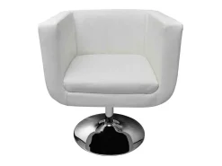 Taburetes de cocina 2 unidades cuero artificial blanco