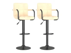 Taburetes de cocina 2 unidades terciopelo crema