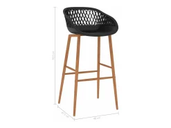 Taburetes de cocina 2 unidades negro
