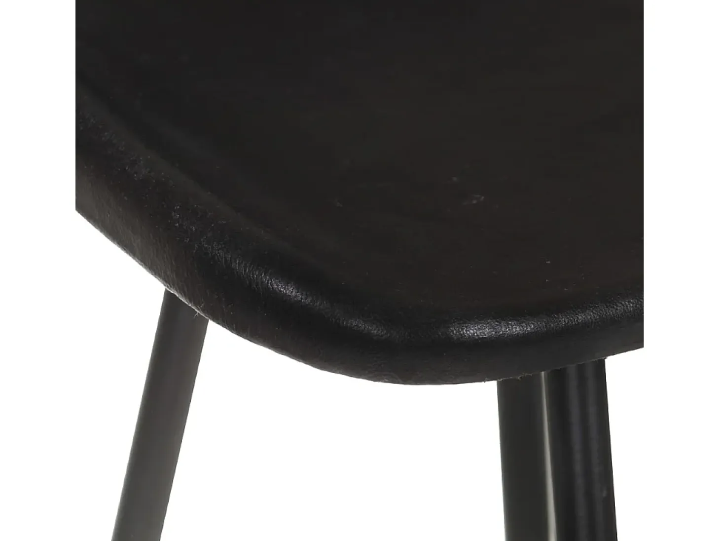 Taburetes de cocina 4 unidades cuero auténtico negro