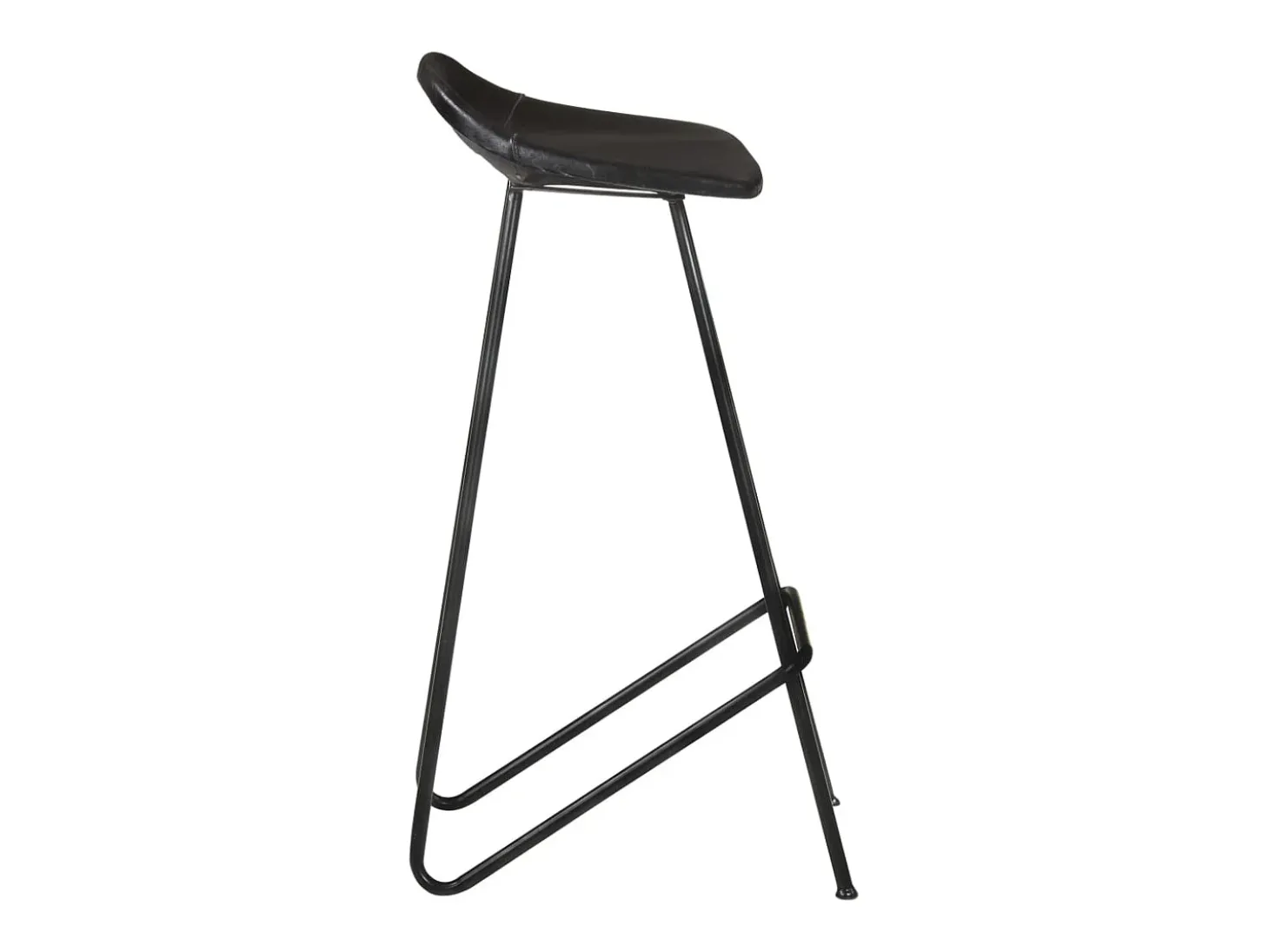 Taburetes de cocina 4 unidades cuero auténtico negro