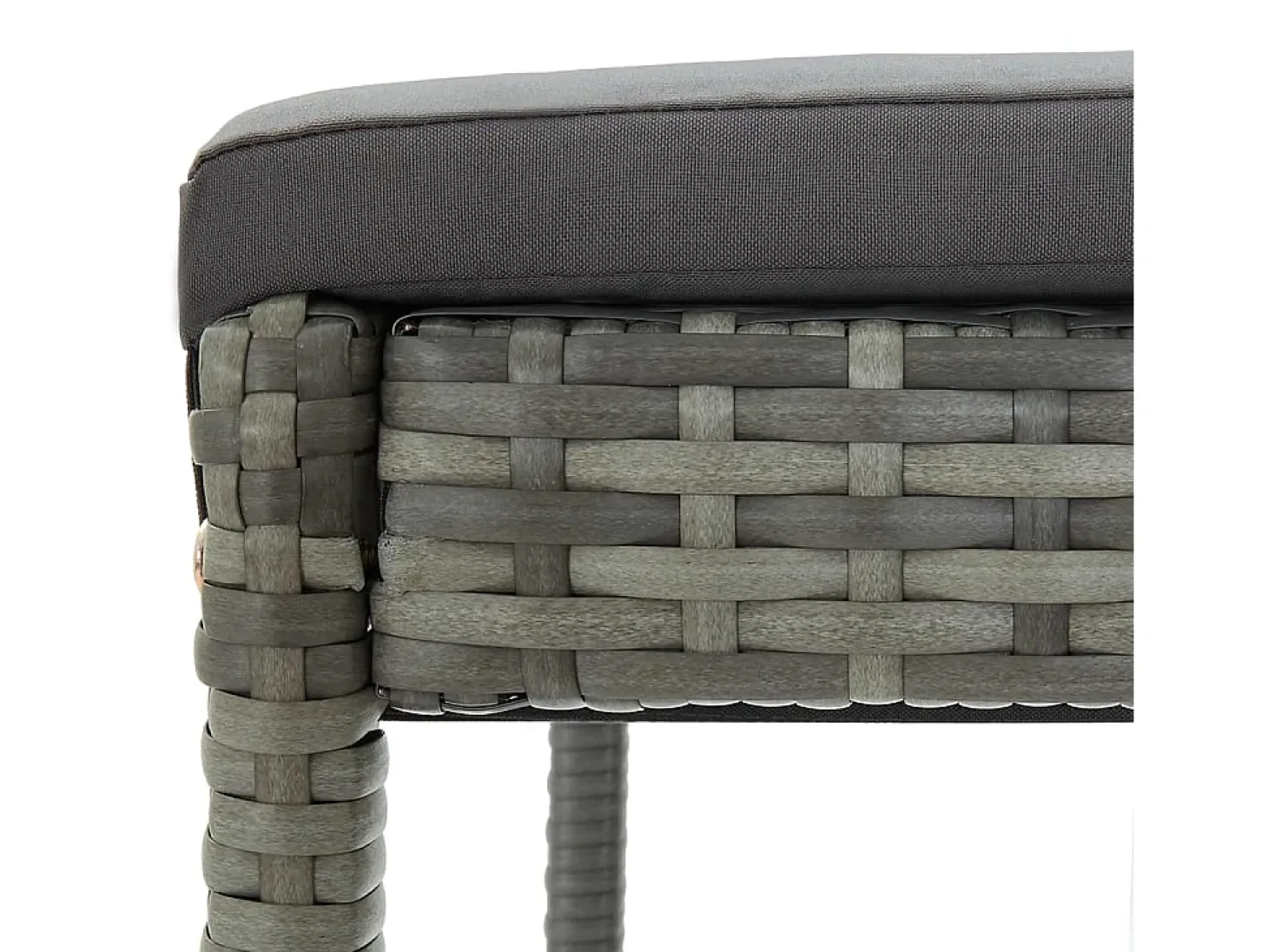 Taburetes de cocina con cojines 6 uds ratán sintético gris