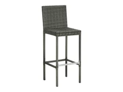 Taburetes de cocina con cojines 6 uds ratán sintético gris
